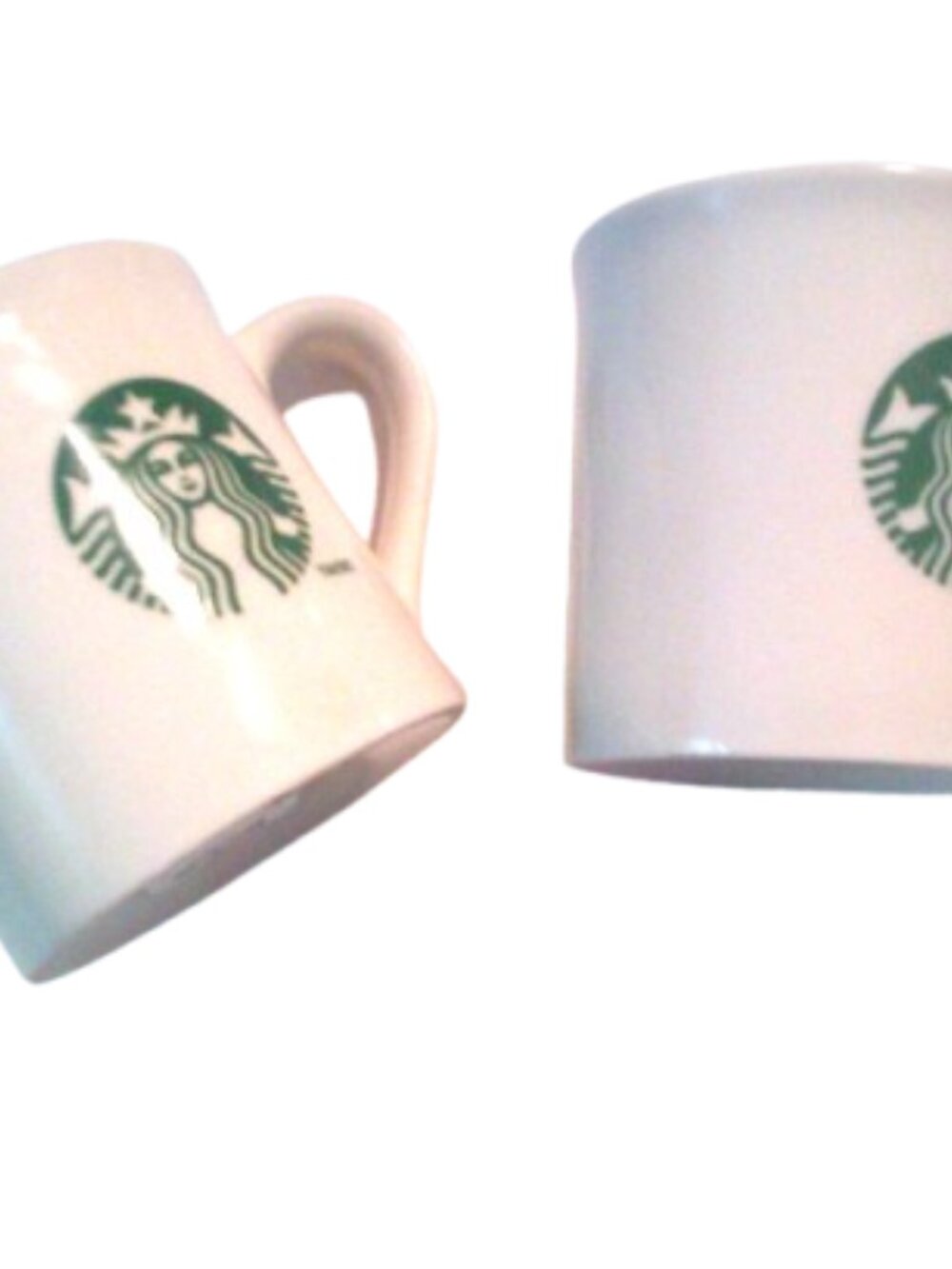 Classic White Starbucks Espresso Coffee Mug with Green Siren Logo (Lot of 2)